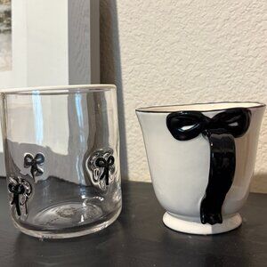 Anthropologie Bow Lover Drink Set (Icon Juice Glass + Mug)